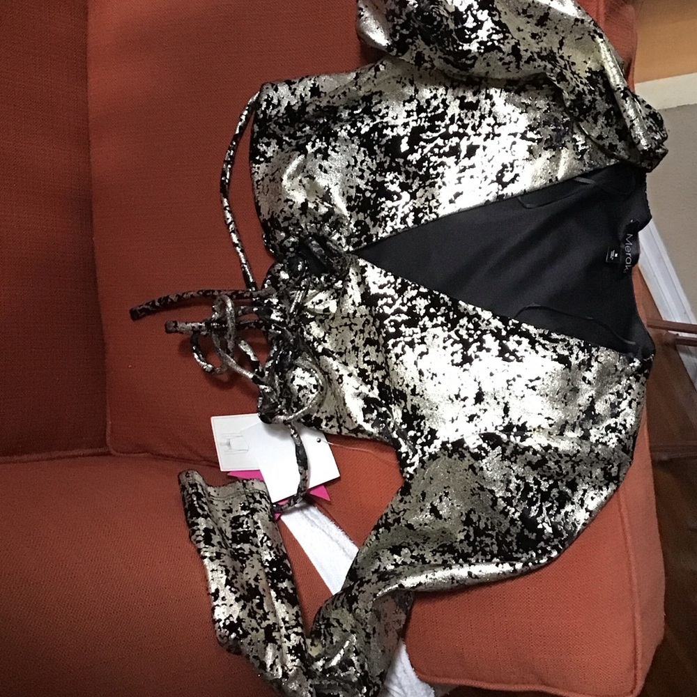 Meraki Black and Gold Blouse